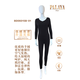 PALAYA女士無(wú)痕保暖內衣低領(lǐng)秋衣秋褲套裝冬季貼身打底衫V領(lǐng)羊絨 黑色 XL