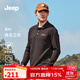 Jeep吉普長(cháng)袖t恤男2025新款秋冬舒適親膚翻領(lǐng)polo體恤衫簡(jiǎn)約休閑上衣 幻影黑 4XL （190-205）