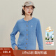 茵曼（INMAN）章若楠同款復古老錢(qián)風(fēng)女裝開(kāi)衫毛衣2025秋季新品通勤感針織衫 碧海藍 M