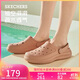 斯凱奇（Skechers）洞洞鞋女士秋季外穿包頭泡泡鞋厚底軟底涼拖鞋休閑鞋111514