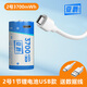 亞爵2號充電電池C型二號1.5V鋰電池USB快充D型大容量適用熱水器燃氣灶煤氣灶手電筒電子琴等 2號USB充電鋰電池1粒