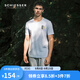 舒雅（Schiesser）男士圓領(lǐng)純棉印花睡衣短袖短褲家居服套裝E9/22606H 淺藍 L
