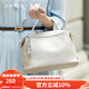 朱爾包包女包2025新款頭層牛皮鱷魚(yú)紋單肩包女時(shí)尚手提包生日禮物女 YC213 米白色