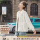 絲柏舍棒球領(lǐng)外套2025秋裝新款女裝時尚落肩長袖寬松刺繡上衣