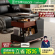法莎蒂政府補貼客廳邊幾可移動(dòng)沙發(fā)邊桌意式極簡(jiǎn)邊柜小推車(chē)茶幾置物架 BJ3024【黑+胡桃色】可移動(dòng)小推車(chē)邊幾