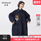 幻走（MOVEUP）冬季新款.FUN系列翻領(lǐng)大口袋動(dòng)物繡花設計師寬松牛仔外套女 牛仔藍 L