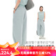 雲上生活【空氣褲】輕薄透氣抽繩束腳褲2025夏季休閑褲女K0452 淺灰綠 M （建議100-115斤左右）
