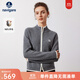 Navigare意大利小帆船羊毛衫女士秋冬季半高領(lǐng)彈力休閑毛衣通勤針織開(kāi)衫女 知更雀灰/白 XL