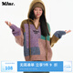 MLMR MY LIFE MY RULES秋復古風連帽字母刺繡衣身混色沙線提花針織衫毛衣女裝M24325011 F10黃棕色 S 160