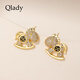 Qlady生肖馬年銅錢(qián)耳釘女2025新款耳環(huán)女輕奢小眾高級感耳飾生日禮物