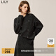 LILY冬新款女裝格雷系輕奢手工不規(guī)則釘鉆寬松百搭圓領(lǐng)毛衣女 509深灰 S