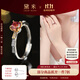 黛米 冰妍 石榴石戒指百搭款彩寶女戒S925銀開(kāi)口戒圈送女友禮物