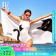 范德安（BALNEAIRE）喵星人印花速干浴巾 沙灘游泳吸水沙灘巾 運(yùn)動(dòng)健身速干巾 SSGJ012 白色 80*160