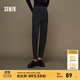 森馬（Semir）森柔牛仔牛仔褲女抓絨長(cháng)褲冬季錐形褲顯瘦 牛仔水洗黑98201 M