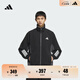 adidas休閑寬松三條紋撞色夾克外套男裝秋季阿迪達斯官方輕運動 黑色     XL