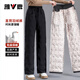 雅鹿羽絨褲女士秋冬保暖加厚外穿時(shí)尚潮流闊腿直筒長(cháng)褲外穿女