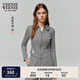 Teenie Weenie小熊女裝衛(wèi)衣2025秋新款休閑運動風(fēng)修身拉鏈翻領(lǐng)開衫 深灰色 S
