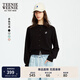Teenie Weenie小熊女裝毛針織衫2025秋季新款簡(jiǎn)約時(shí)尚輕薄圓領(lǐng)開(kāi)衫 A-黑色 M