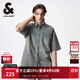 杰克·瓊斯（JACK&JONES）夏季新款百搭寬松翻領(lǐng)潮流舒適百搭中藍牛仔襯衫短袖225259006裝 E39中藍牛仔 M