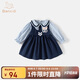 班喜迪女童連衣裙秋裝新款洋氣寶寶公主裙周歲禮服春秋季兒童學(xué)院風(fēng)裙子