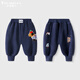 多嘻?？信澴忧锒b加絨嬰兒冬裝奧粒絨兒童嬰童運(yùn)動(dòng)長(zhǎng)褲 臘腸小狗【藏青】+萌熊森林【藏青】 100