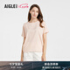 AIGLEAIGLE艾高女款速干上衣休閑時(shí)尚舒適戶外輕奢短袖法式襯衫 蜜桃粉紅格紋J2243 42(175/96A)
