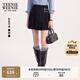 Teenie Weenie小熊女裝半身裙25秋季新款時尚優(yōu)雅高腰A字百褶短裙 藏青色 L
