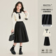 優(yōu)優(yōu)1點(diǎn)（Yoyo one）女童針織連衣裙兒童春秋季洋氣百褶裙大童2026新款女孩學(xué)院風(fēng)套裝 4457黑色【半身裙】 160 160cm
