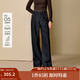 茵曼（INMAN）2025秋冬女裝新款萊賽爾棉高腰闊腿牛仔褲復(fù)古顯瘦寬松長(zhǎng)褲 深牛仔藍(lán) 26