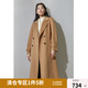 獨(dú)束大碼女裝氣質(zhì)簡(jiǎn)約雙排扣羊毛大衣女冬裝新款微胖mm輕奢毛呢外套 駝色 2XL (尺碼：4)