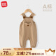 麥拉貝拉（MOLO BALO）嬰兒背帶褲春秋季寶寶外穿連體休閑褲服裝小孩衣服寶寶褲子 咖色 90