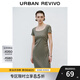 UR夏季新款女裝時(shí)尚簡(jiǎn)約收褶后開(kāi)衩修身連衣裙UWJ740022 灰綠 (裙長(cháng)偏長(cháng)) S