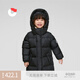 保姆鵝【重度充絨】?jì)和鸾q服男童女童長(cháng)款保暖外套巨厚防風(fēng)冬裝 炭黑 130