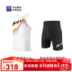 必邁（bmai）2025新款跑步短褲套裝競賽運動(dòng)訓練健身背心短褲透氣吸濕速干服 長(cháng)虹+騎士黑 男款 XL