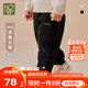 拉比男童褲子兒童束口長(cháng)褲黑色保暖休閑褲2025秋冬童裝0-6歲 黑色 100 cm