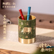 朱炳仁銅 五牛積福筆筒開(kāi)學(xué)季書(shū)房實(shí)用創(chuàng  )意禮物客書(shū)房辦公桌擺件 五牛積福筆筒