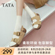 他她（TATA）勃肯鞋女棕色2025夏季新款厚底沙灘涼鞋女運動涼鞋 杏色（涼鞋款） 36