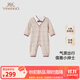 英氏【商場(chǎng)同款】嬰兒衣服秋冬保暖羊毛連體衣男童連身衣 花紗金絲杏 80cm（推薦9-18個(gè)月）