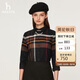 哈吉斯（HAZZYS）女裝 格紋英倫風(fēng)長(cháng)袖襯衫ASCSK1ADK21 藏青色NV 160/84A38