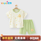 優(yōu)奇寶寶夏季套裝嬰兒夏天短袖衣服薄款夏天分體夏裝嬰幼兒洋氣小套裝