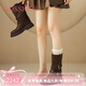 NOSSKISS奢侈高端品牌皮帶扣短靴女2025秋季女鞋新款厚底馬丁靴機車牛仔靴 棕色 【精美禮盒裝】 37 【標準碼】