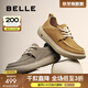 百麗（Belle）厚底休閑鞋男2025新款商場(chǎng)同款牛皮革戶(hù)外工裝鞋加絨8VD01CM5預售 灰色 41