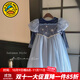 G.DUCKKIDS童裝女童連衣裙秋裝2024新款?lèi)?ài)莎公主裙兒童服裝小女孩生日禮服 藍色【8312】 110 (建議身高100-110 4-5歲)