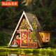 若來(lái)（Rolife）三角木屋手工DIY小屋藝術(shù)屋房子歐式別墅微縮模型禮物 三角木屋