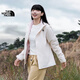The North Face北面沖鋒衣女抓絨內膽三合一戶(hù)外防水8CK3 沙丘白/3IE L