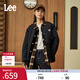 Lee舒適版圓領(lǐng)絲絨滾邊黑色女羽絨夾克外套休閑潮流LWT008952205 黑色 L