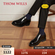 THOM WILLS【明星同款】ThomWills內增高皮鞋男商務(wù)正裝牛津鞋新郎結婚鞋 黑色小牛B771-1 40 /7碼