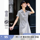 梵希蔓設計感蕾絲花邊短袖連衣裙女2025年夏季新款收腰顯瘦直筒裙 A1807 花灰色 M