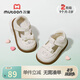 牧童小皮鞋女童2025春秋新款甜美蝴蝶結(jié)軟底嬰兒學(xué)步鞋女寶寶單鞋 云朵白/奶油米 18 鞋內(nèi)長(zhǎng)13.3cm