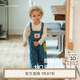 white wheat兒童2025春季新款褲子女童卡通長(cháng)褲男孩純棉牛仔背帶褲 牛仔藍 升級版：背帶細節調整 100 cm